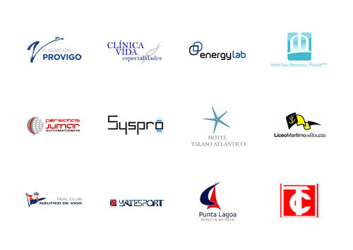 Fundación Provigo - Cínica Vida - Energylab - Hotel Bienestar Moaña - Persianas Jumar - Syspro - Talaso Atlántico - Liceo Marítimo de Bouzas - Real Club Náutico Vigo - Yatesport - Punta Lagoa - Termocalor